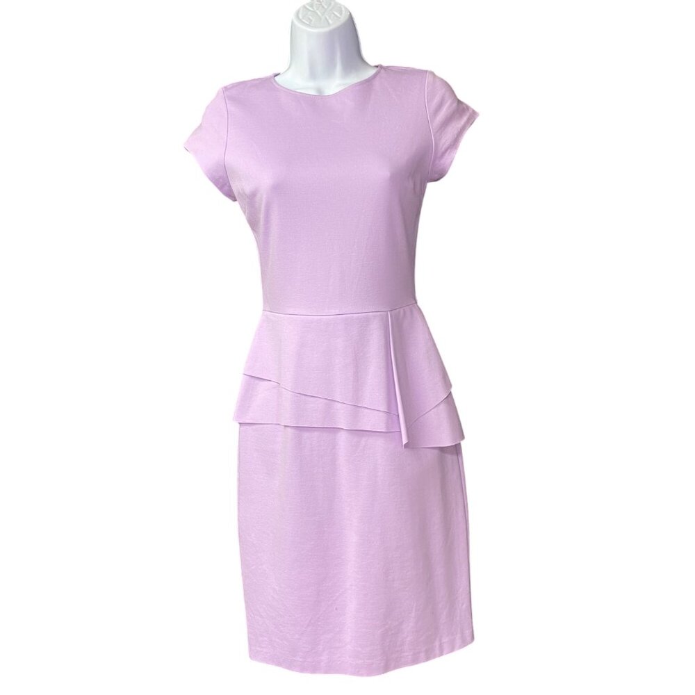 Love...Ady Lilac Peplum Short Sleeve Dress‎ Sm NWT